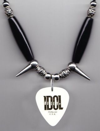 Billy Idol Signature White Guitar Pick Necklace - 2013 Tour