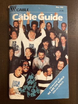Vintage Group W Cable Tv Guide May 1985 - We Are The World - Usa For Africa