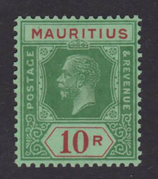 Mauritius.  Sg 241,  10r Green & Red/emerald.  Unmounted.