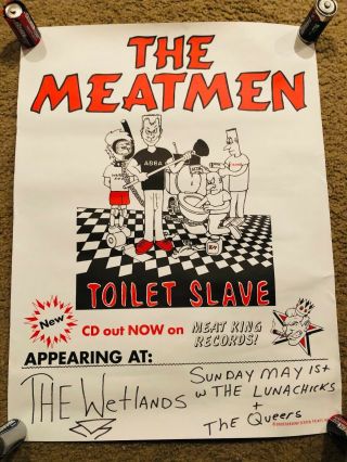 The Meatmen Toilet Slave Tour Poster 1994 Lunachicks The Queers Wetlands Nyc