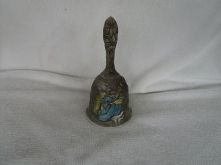 Vintage Fenton Nativity Scene Hand Painted Bell Signed By Artist Quality Item