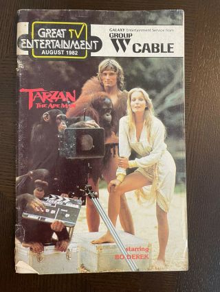 Vintage Group W Cable Tv Guide August 1982 - Bo Derek - Tarzan The Ape Man