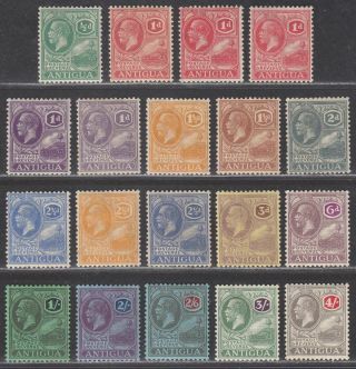 Antigua 1921 - 29 King George V Part Set To 4sh With Toned Gum