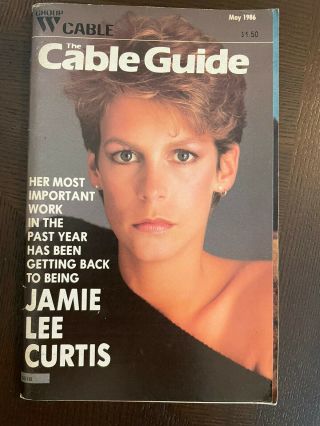 Vintage Group W Cable Tv Guide May 1986 - Jamie Lee Curtis