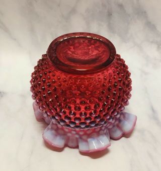 Vintage Fenton Glass: Cranberry/White Ruffle Edge Vase w/Free 2