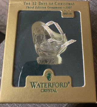 Waterford Crystal 12 Days Of Christmas 3 French Hens 1997 W/box - Third Edition