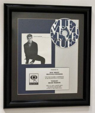Ricky Martin " Vuelve " - Framed Cd - Cover - Contribution Album Production