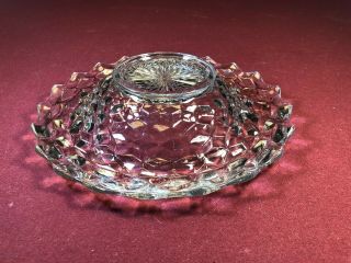 Vintage Fostoria American Clear Crystal Bowl,  Cube Pattern,  Rolled Edge 2