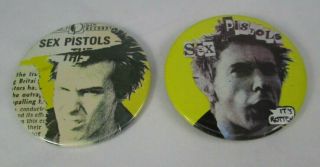 Sex Pistols Sid Vicious Rotten Vintage 62mm 70s Dustbin Badges Pin Buttons Punk
