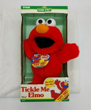 Tyco Sesame Street Tickle Me Elmo Doll Box Vintage 1996
