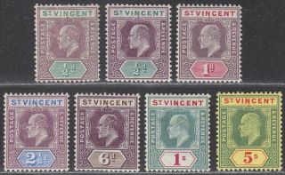 St Vincent 1904 King Edward Vii Set To 5sh Sg85 - 92