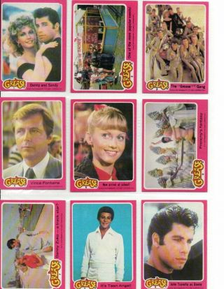 Grease The Movie Trading/picture Cards 9 Cards John Travolta Olivia Newton John