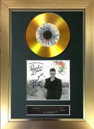 Gold Disc Panic At The Disco Too Weird To Live Signed Autograph Mount Print 127