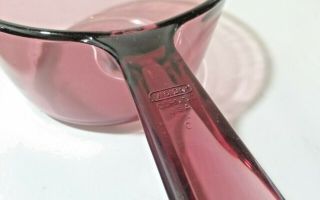 Visions By Corning Cranberry 1 Liter Saucepan Pour Spout Pot w Lid USA 3