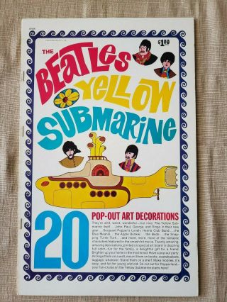 Vintage 1968 The Beatles Yellow Submarine 20 Pop - Out Art Decorations