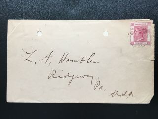 Hong Kong 1896 Qv 2c Cover From China Treaty Port Canton To The Usa
