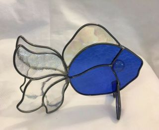 Stained Lead Glass FISH Vintage Hand Crafted FIGUREINE 2