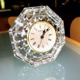 Waterford Crystal Octagonal Desk Clock Quartz 3 " With Battery
