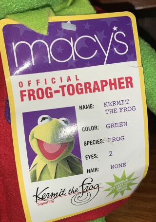 Macys Official Kermit the Frog - Tographer Plush w/ Camera 26 