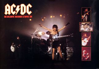 Ac/dc 1981 Atlantic Records Promo Poster