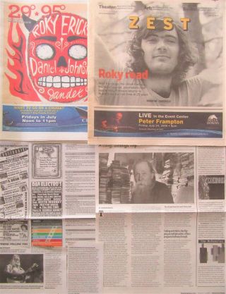 Roky Erickson [13th Floor Elevators] 2 Texas Newspapers,  Memorabilia
