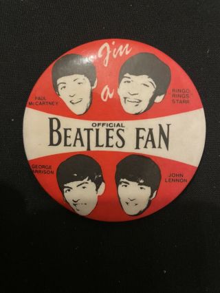 The Beatles - Official Fan Pin Badge 1964