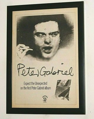 Peter Gabriel Framed A4 1977 `debut Album Car `original Band Promo Rare Poster