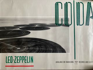 Led Zeppelin - Coda Rare Record Store Promo Poster 1982 Swan Song