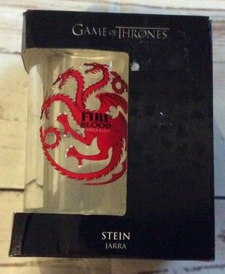 Hbo Game Of Thrones Stein - Fire And Blood Targaryen - Glass Beer Stein Mug Nib