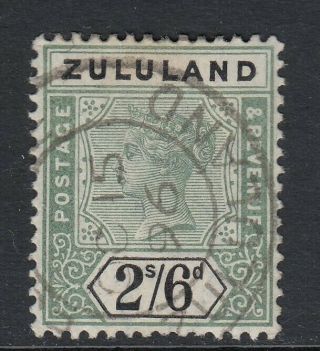 Sg 26 Zululand 1894 - 96.  2/6 Green & Black.  A Fine Cds Example Cat £110
