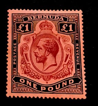 Bermuda Sg55 £1 Rarely Seen George V 1918 M/mint Cv £275