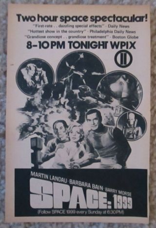 Vintage Tv Ad For Space: 1999 With Martin Landau Barbara Bain Classic Sci - Fi