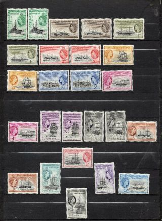 Falkland Islands Dependencies Stamps 1954 - 62 Set To £1 Sg G26 - G40 Mounted
