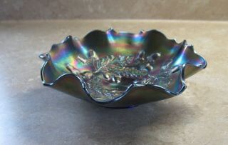 Antique Fenton Carnival Glass Bowl Acorn Pattern Amethyst