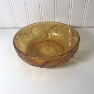 Vintage Tiara By Indiana Glass Serving Bowl Sandwich Amber