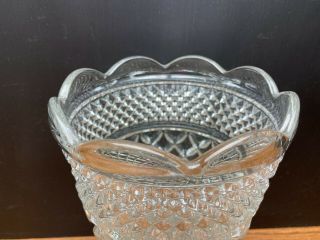 Vintage Anchor Hocking Wexford Clear Glass Vase Scalloped Rim Footed 10 