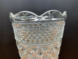 Vintage Anchor Hocking Wexford Clear Glass Vase Scalloped Rim Footed 10 