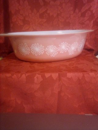 Vintage 2 1/2 Qt.  " Pink Daisy " Pyrex Casserole Dish 045 No Lid