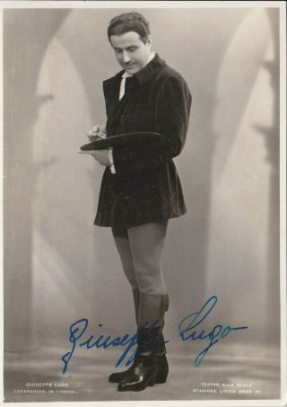 Autographed Photo Of Opera Singer Giuseppe Lugo Tenor In Tosca