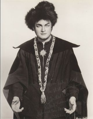 Autographed Photo Of Opera Singer Sandor Konya Tenor In Turandot
