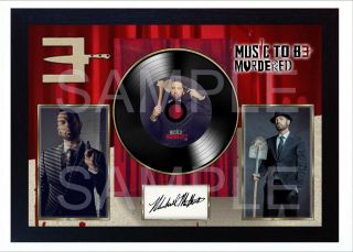 Eminem Mtbmb Music To Be Murdered By Music Signed Framed Photo Lp Vinyl