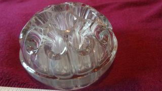 Vintage Pressed Glass Flower Frog.  Clear Glass 19 Holes.