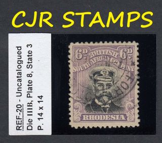 Rhodesia 1913 Admiral 6d Uncataloged (ref - 20) Die Iiib Scarce - Rare Cancel