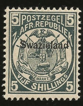 Swaziland First Issue 5/ Overprint Never Hinged Stamp Scott Nr.  7 Scv$175