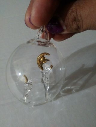 Hand Blown Glass Christmas Ornament Globe with Reindeer 2
