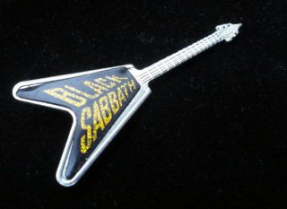 Vintage Black Sabbath Pin Badge Heavy Rock Guitar