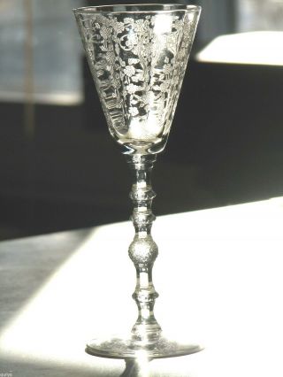 Cambridge Glass Crystal Clear Diane Etch 6 3/4 Inch Wine Goblet