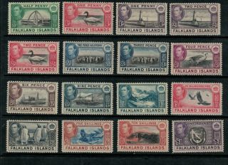 Falkland Islands Sg 146/63,  Set Less Later Values,  Mlh/h,  1938,