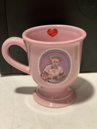I Love Lucy Lucille Ball Pink Mug Coffee Cup Pedestal 12oz