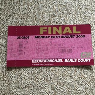 George Michael Ticket Earls Court 25/08/08 - The Final Two Tour M1